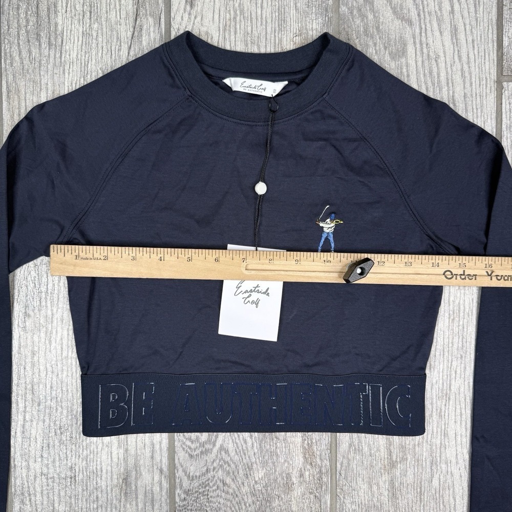 Eastside Golf Shirt Womens Small Blue Banded Cropped Tee Long Sleeve Golfing Gym — image 6 of 8